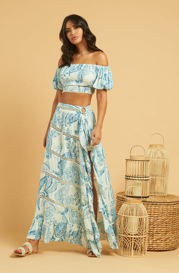 Kerala Top Blue with Skirt