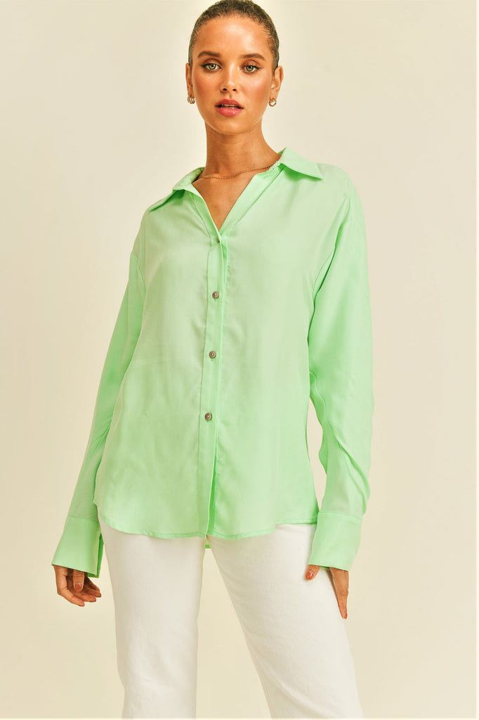Marilyn Mint Button Down Blouse