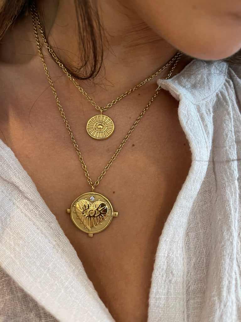 Gigi Double Coin Necklace Gold