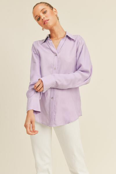 Marilyn Lilac Button Down Blouse