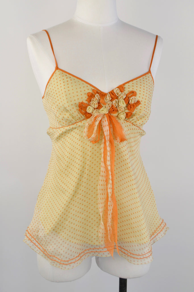 Vintage Laila Orange & Cream Top