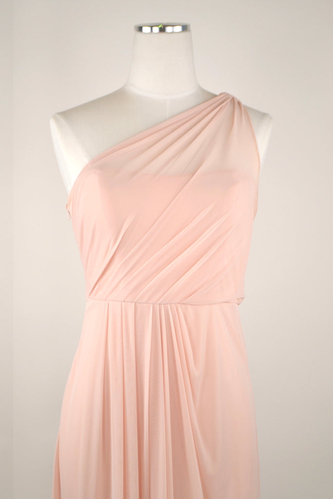 Vintage Light Pink One Shoulder Dress