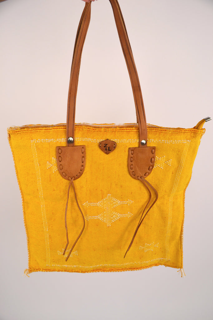 Yellow Kilim Shoulder Bag with Straps