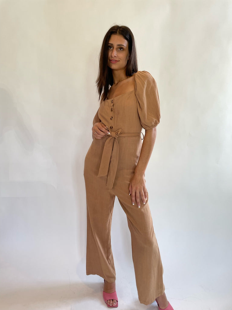 Janny Woven Jumpsuit Taupe