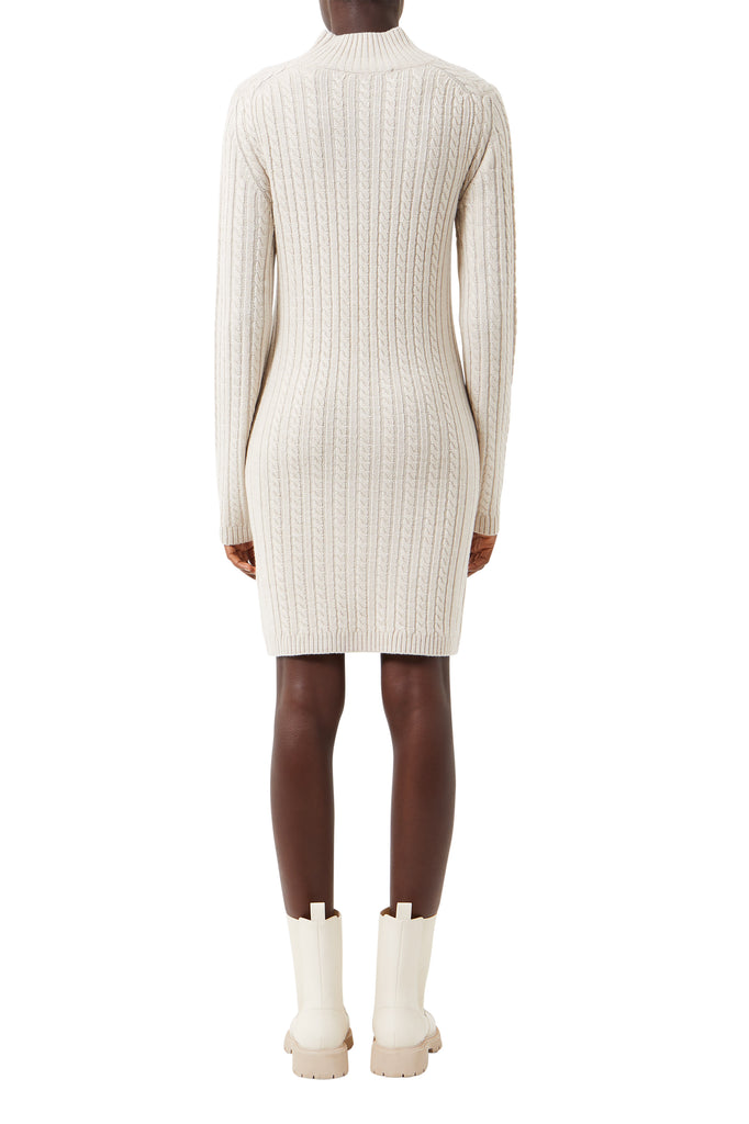 Back View - Katrin Cable Long Sleeve Dress