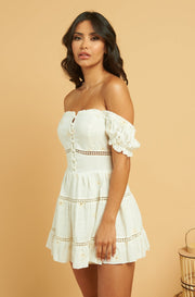 White Marguerite Mini Dress