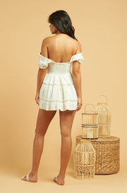 Back View - Marguerite Mini Dress White