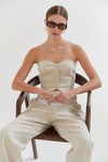 Oatmeal Vergie Strapless Vest Top