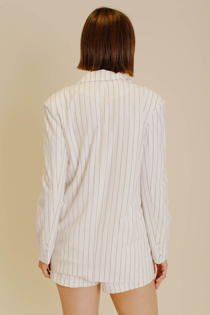 Back View - White Oversized Menswear Blazer