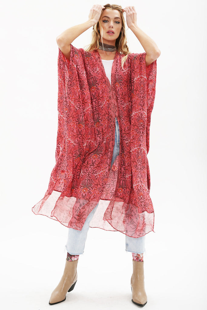 Only For Daisy Hand Beaded Kimono Vintage Mauve