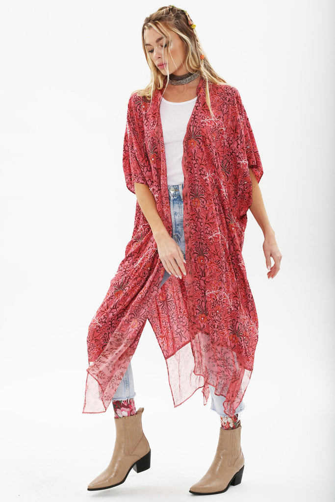 Beaded Kimono Vintage Mauve
