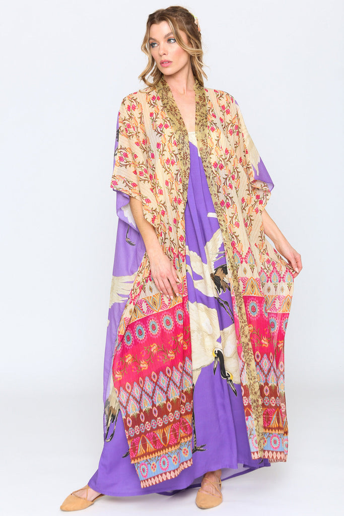 Kimono Cream Fuschia