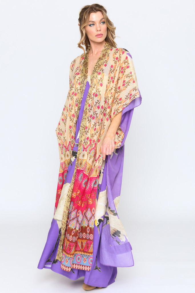Cream Fuschia Kimono 