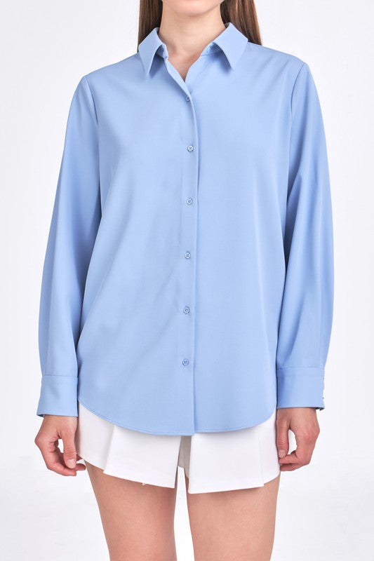 Front - Powder Blue Classic Dress Shirt