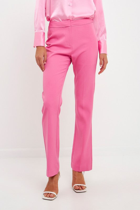 Pink Full Length Low Rise Pants