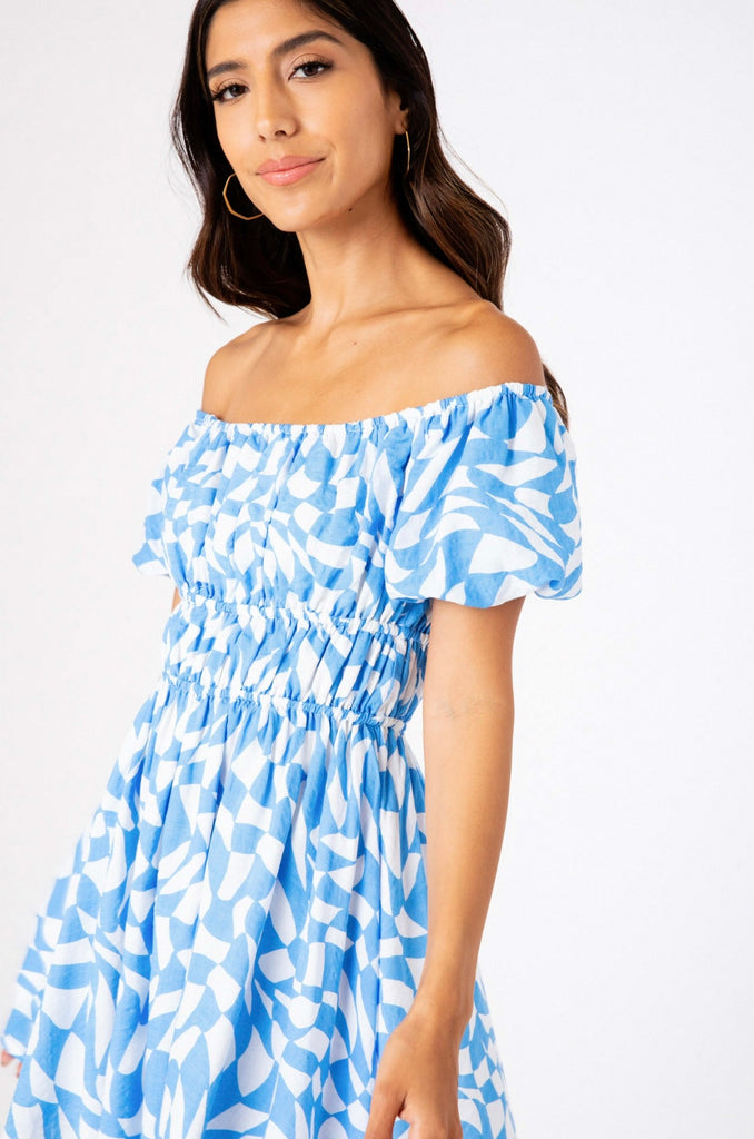 Adara Blue Dress Front