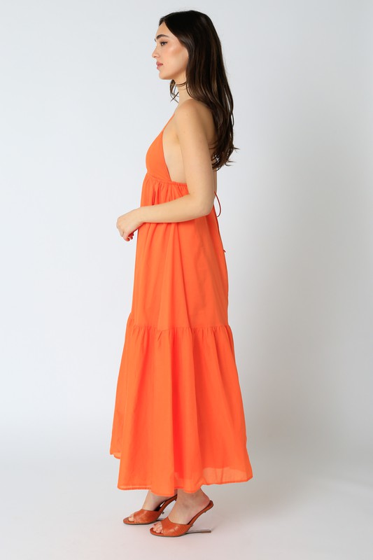 Side View - Dafnie Maxi Dress Orange