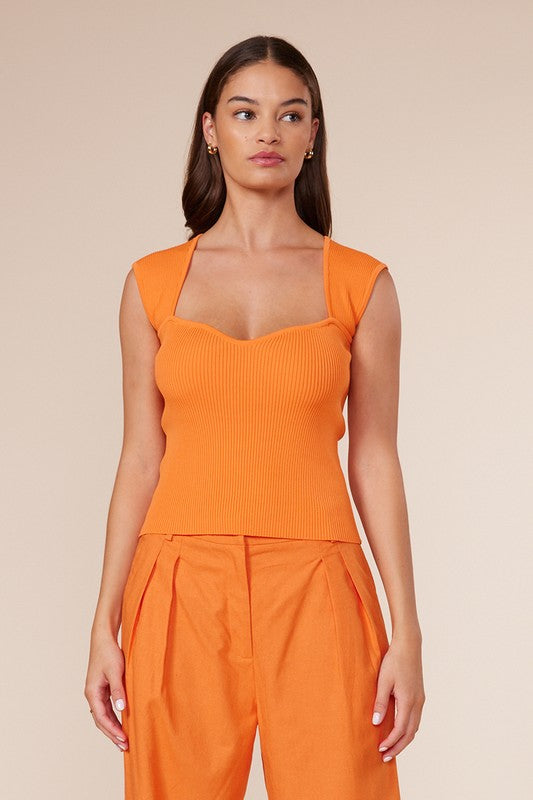 Orange Cathy Knit Top