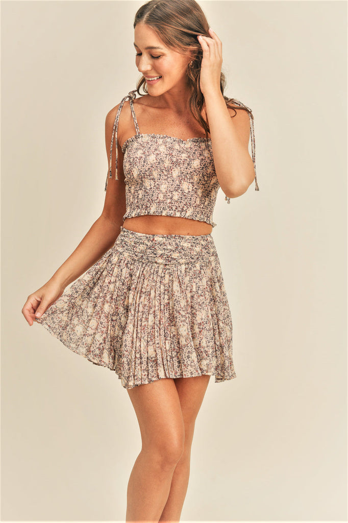 Purple Paisley Sophie Top with Skirt