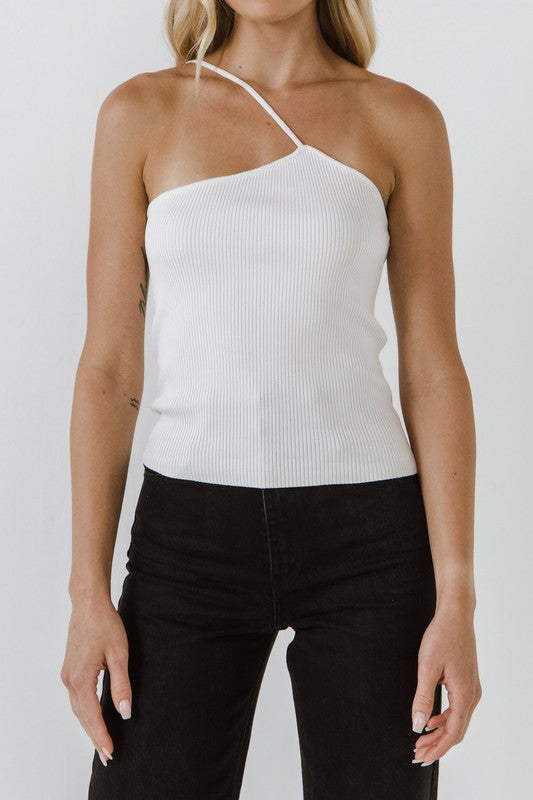 White Knit Tank Top