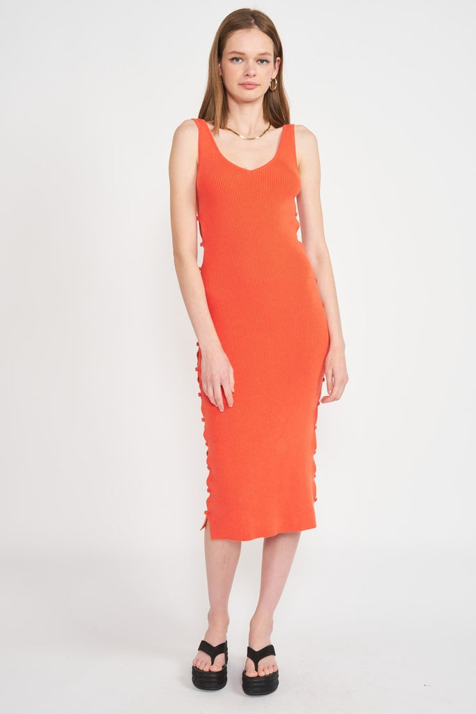 Tomato Bodycon Midi Dress