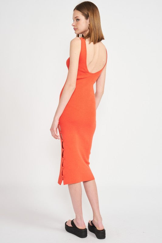 Back View - Tomato Bodycon Midi Dress