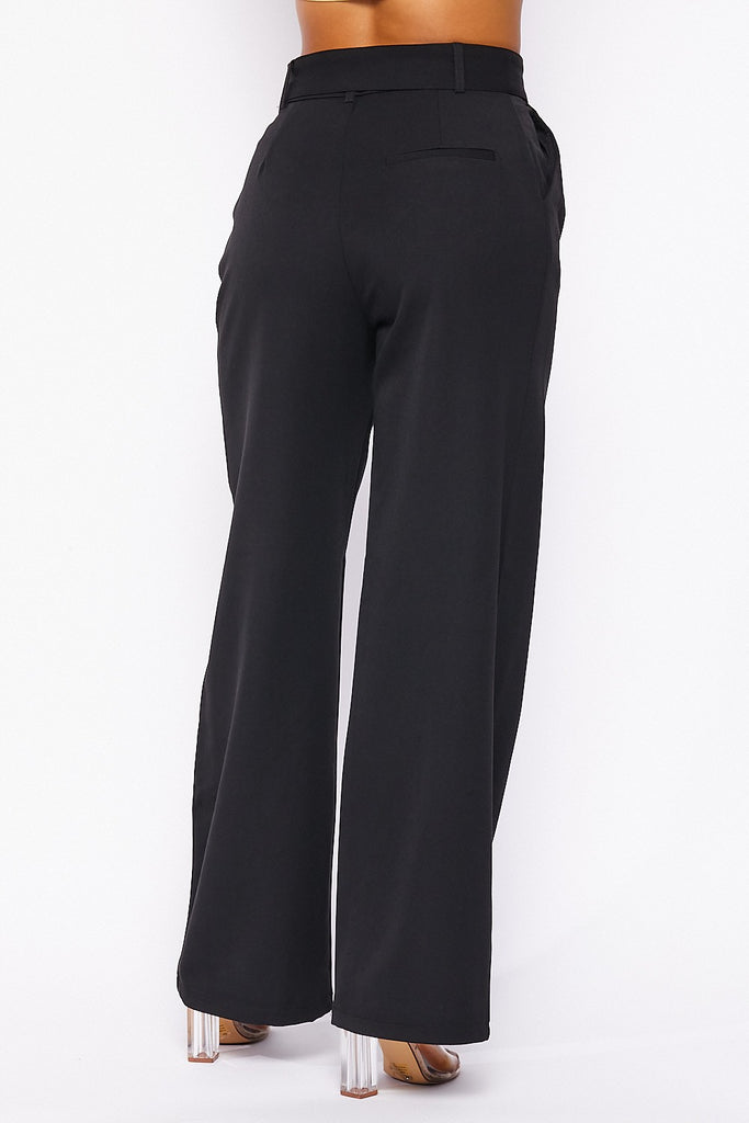 Back View - Black Trouser with Belt