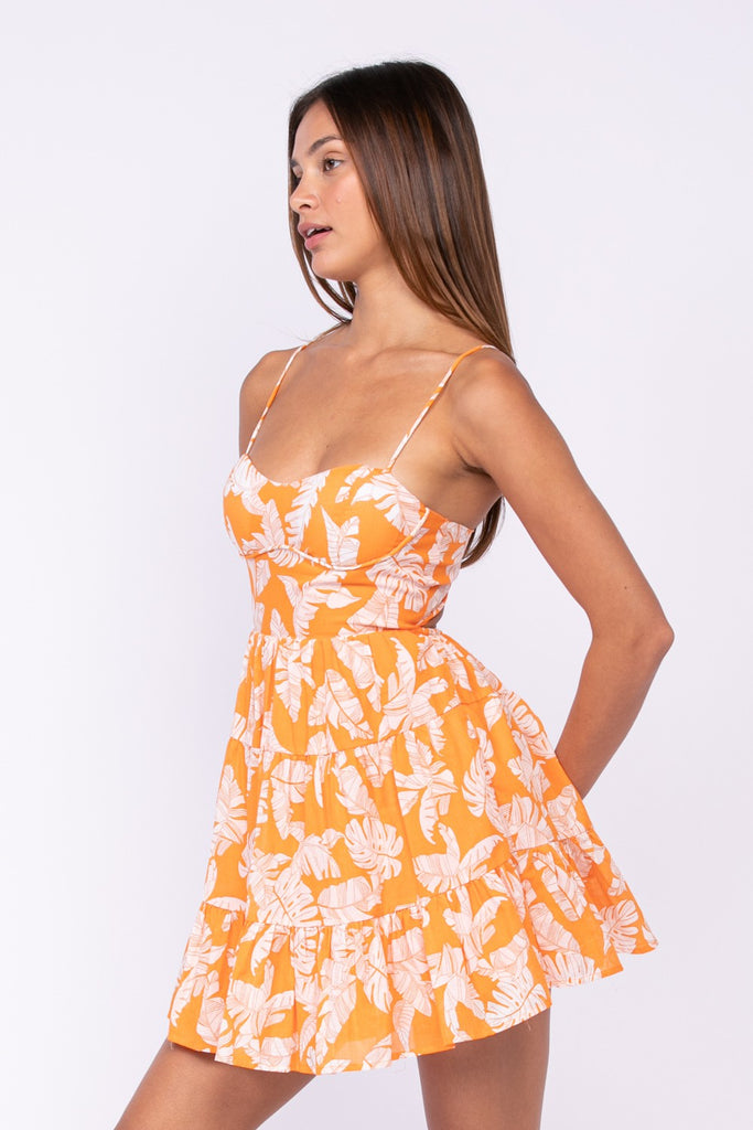 Orange Floral Michelle Dress