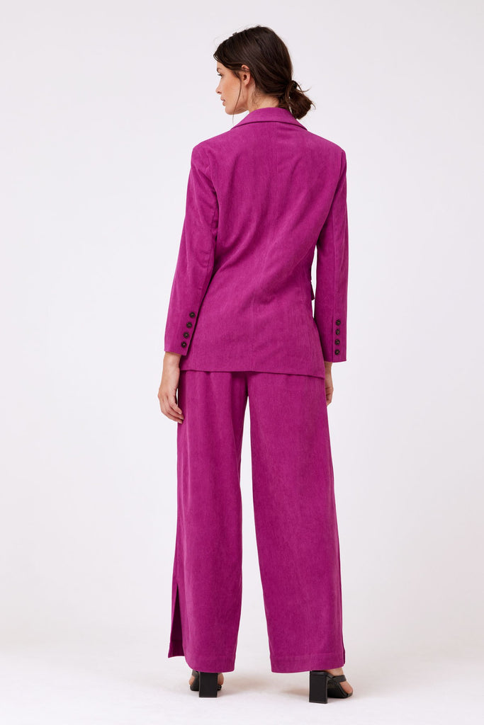 Back View - Magenta Corduroy Blazer