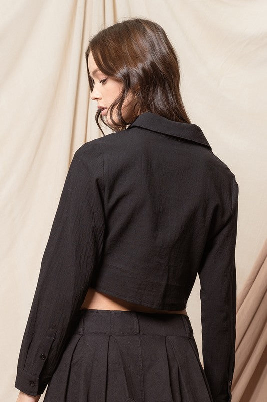 Back View - Black Hook & Eye Crop