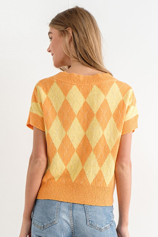 Back View - Orange Triangle Sweater
