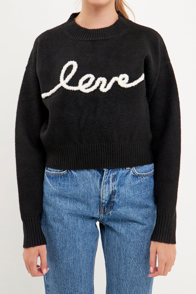 Close View - Pearl Embellished Love Sweater