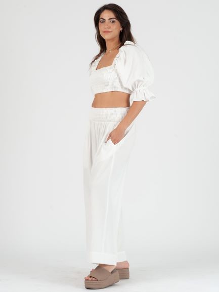 side view - White Emilie Dream Pant
