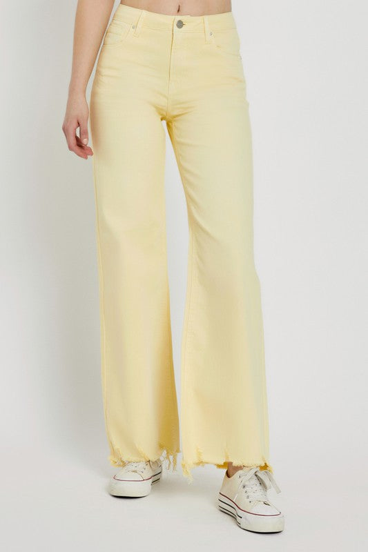 Pale Yellow High Rise Jeans Vintage
