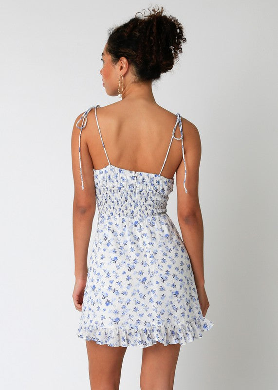 back view - Venice Ivory Navy Dress