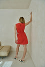 red dress on model