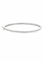 High Polished Simple Bangle White Gold