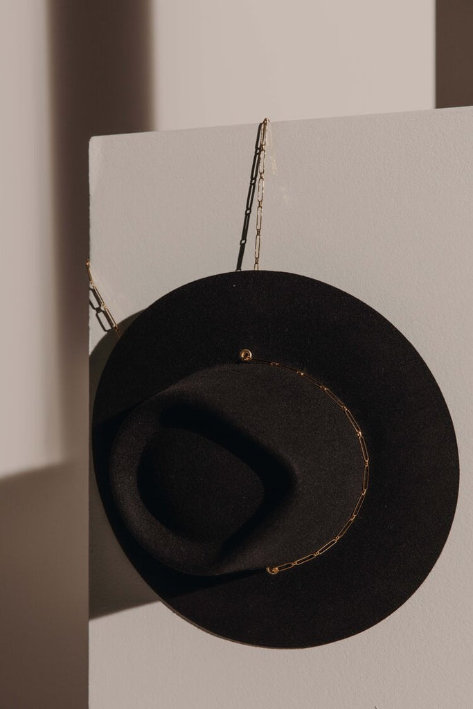 Ulysse Black Wool Felt Hat hanging