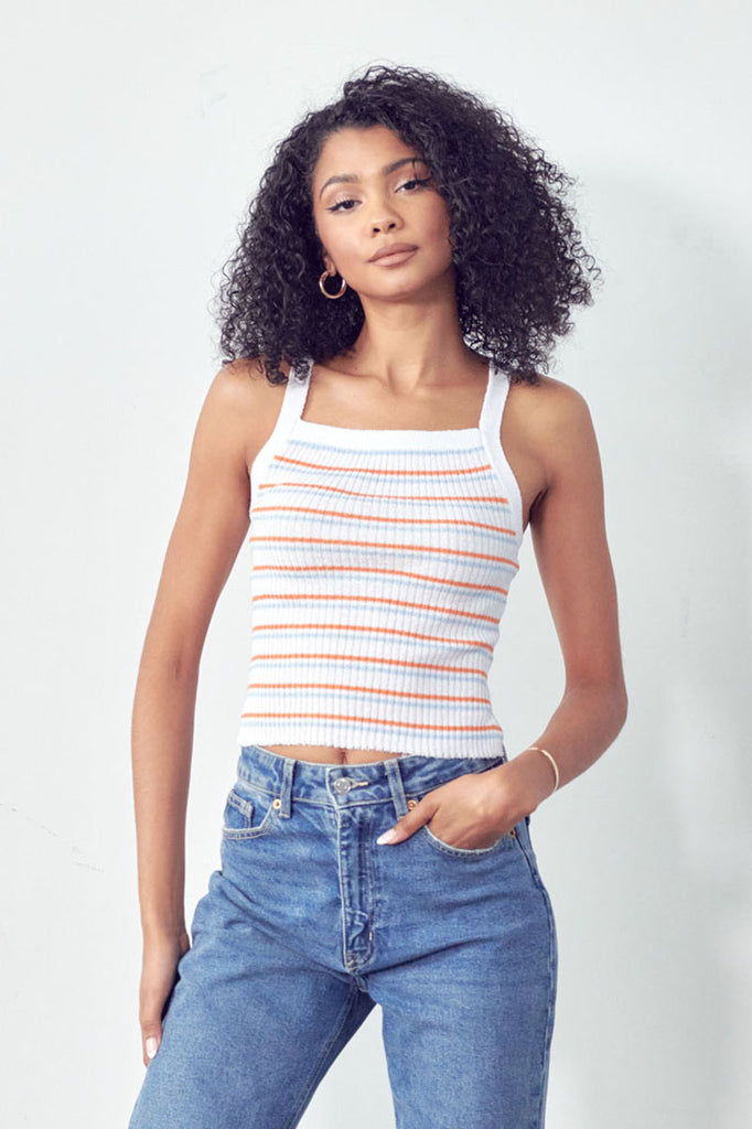 cropped square neck tank top