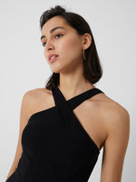 Black XOver Halter Neck Dress