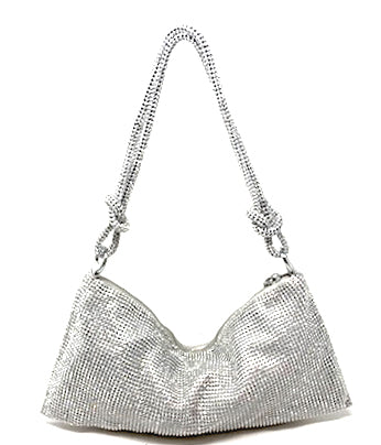 Silver Crystal Slouchy Purse