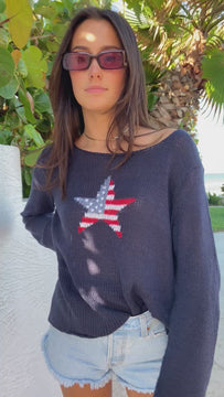 Wooden Ship Star Flag Crew Darkest Indigo
