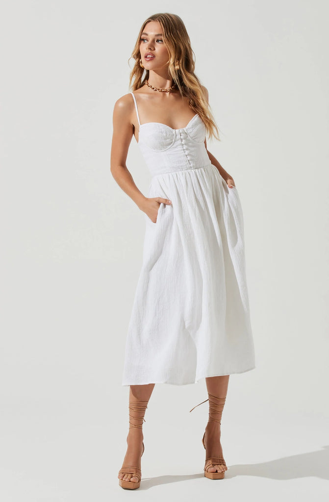 Ferreira Sweetheart Midi Dress White