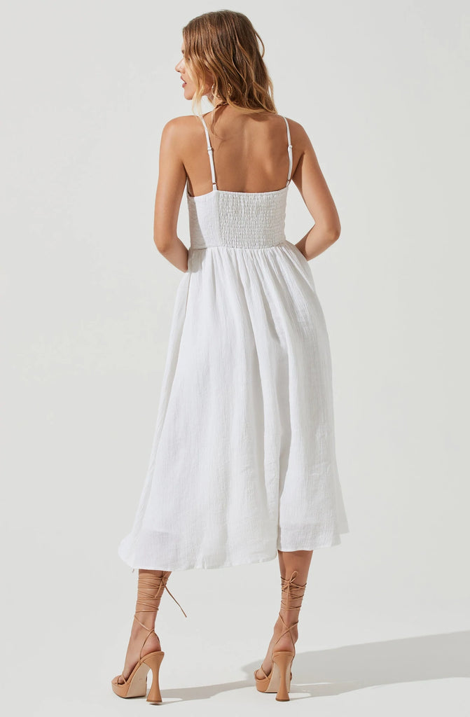 Ferreira Sweetheart Midi Dress White Back View