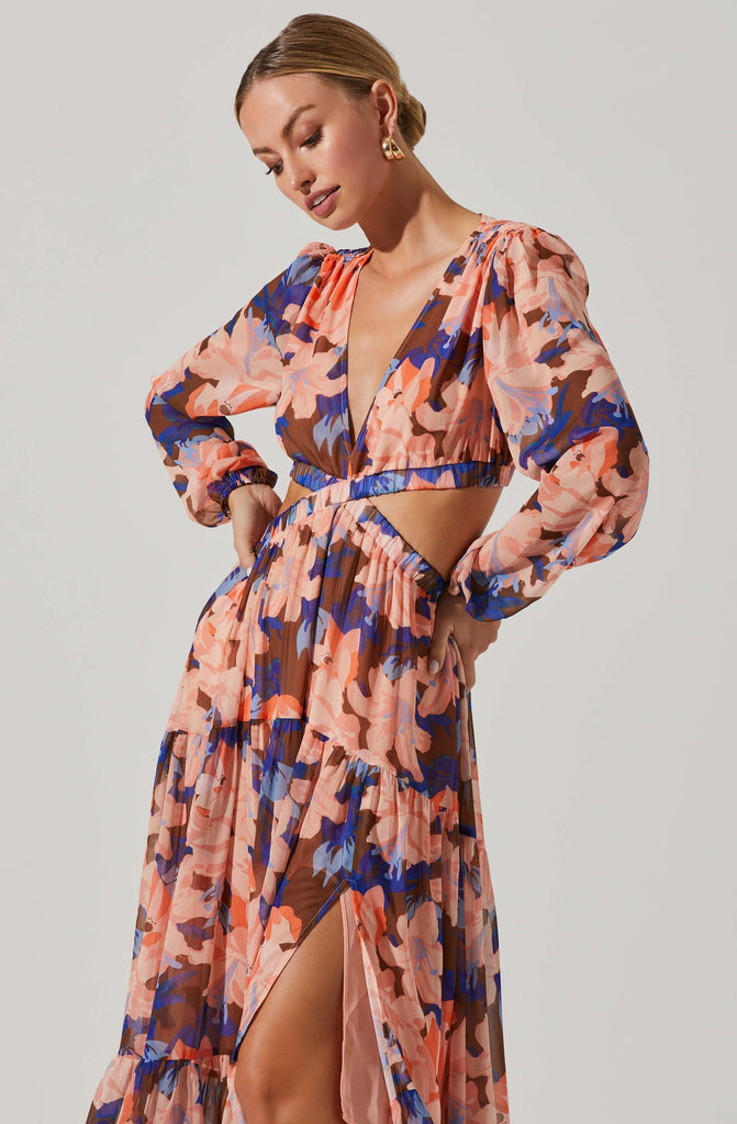 Side View - Lively Floral Maxi Dress
