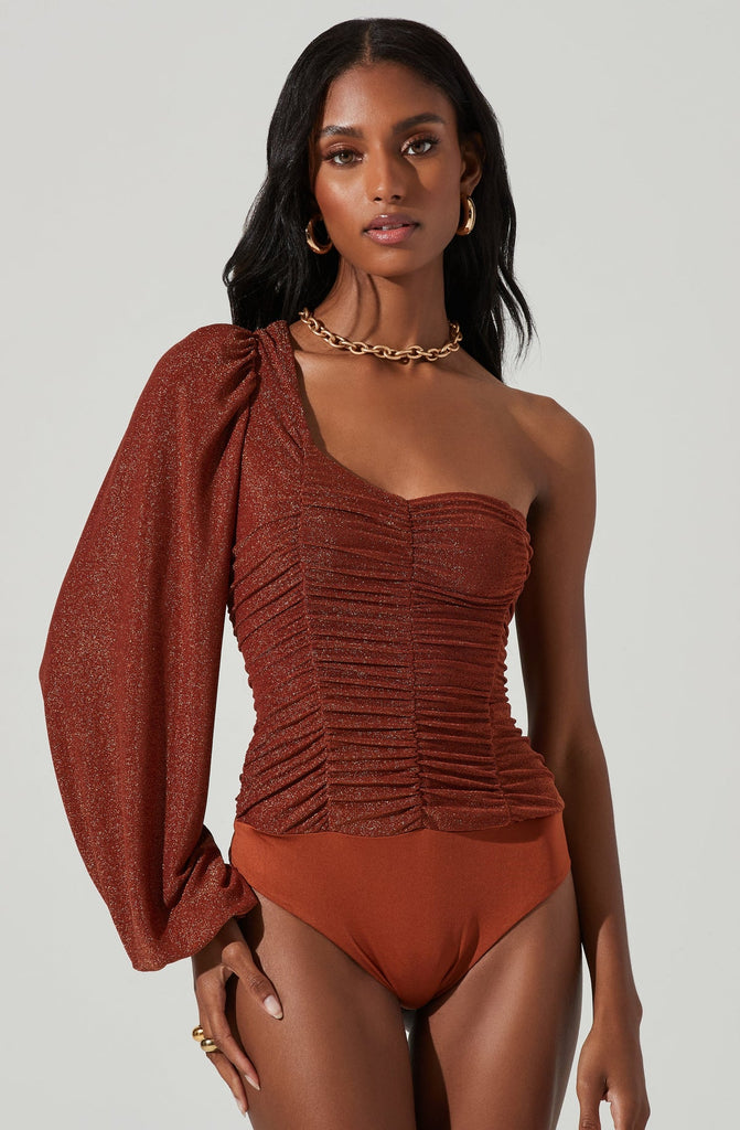 Metallic Rust Marta Top bodice