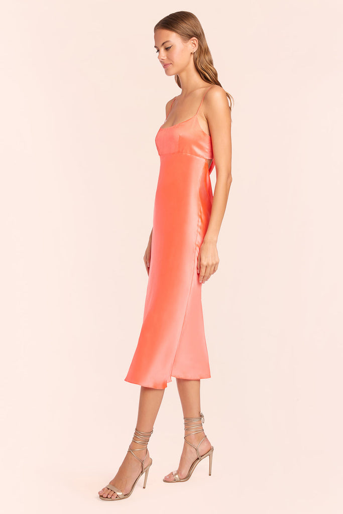 side view - Fluro Breeze Silk Midi Dress