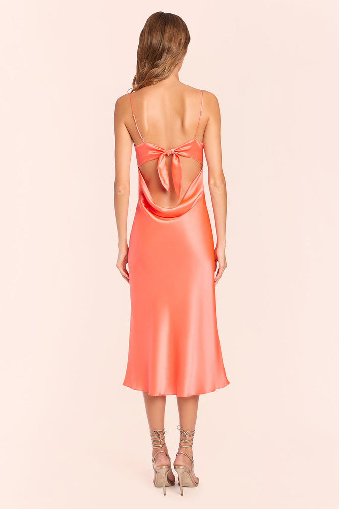 back view - Fluro Breeze Silk Midi Dress