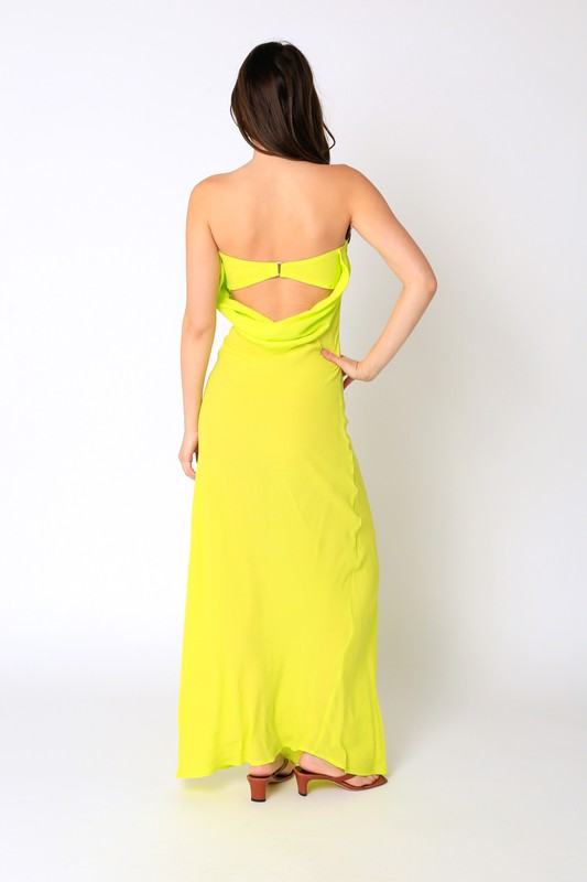 back view - yellow Amina Maxi Dress
