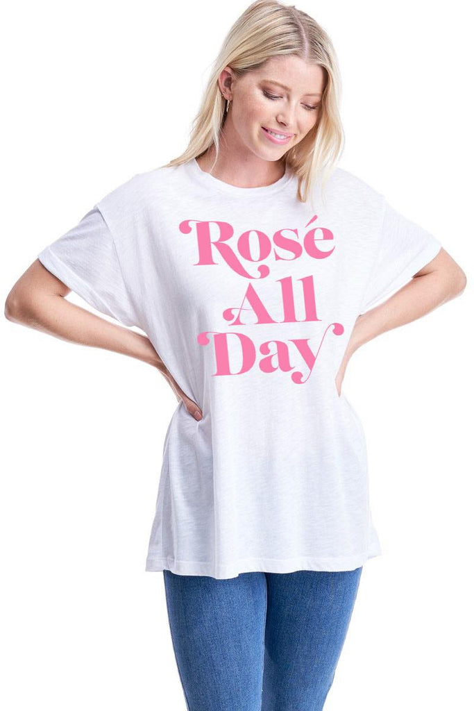 White T-shirt Rosé All Day